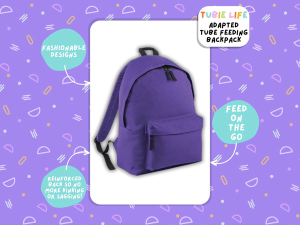 Purple Tubie Life Adapted Backpack Essentials