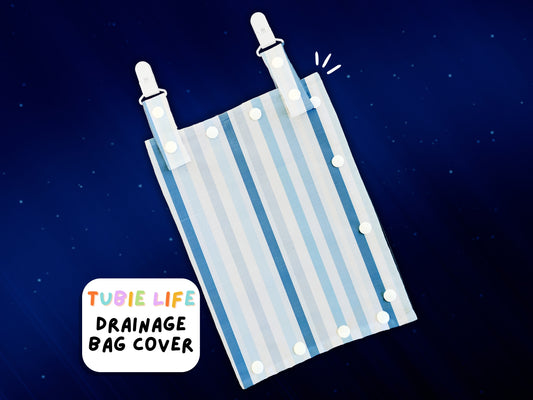 Drainage Bag Cover Tubie Life Catheter cover blue lines