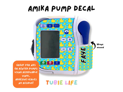 Feeding Pump Sticker Tubie Life for Fresenius Amika, Abbott Freego, Nutrica Infinity and Infinity 3 - Blue Duck