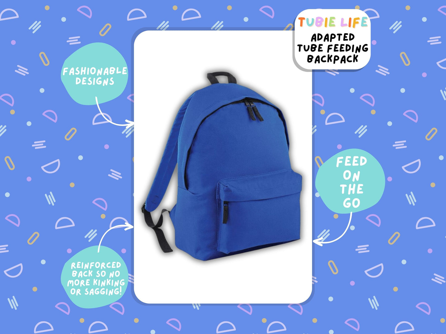 Blue Tubie Life Adapted Backpack Essentials