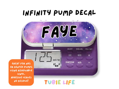 Feeding Pump Sticker Tubie Life for Fresenius Amika, Abbott Freego, Nutrica Infinity and Infinity 3 - purple galaxy