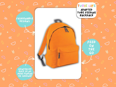 Orange Tubie Life Adapted Backpack Essentials