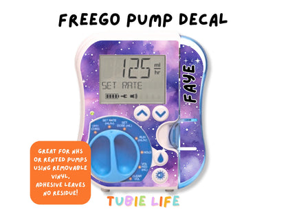 Feeding Pump Sticker Tubie Life for Fresenius Amika, Abbott Freego, Nutrica Infinity and Infinity 3 - purple galaxy