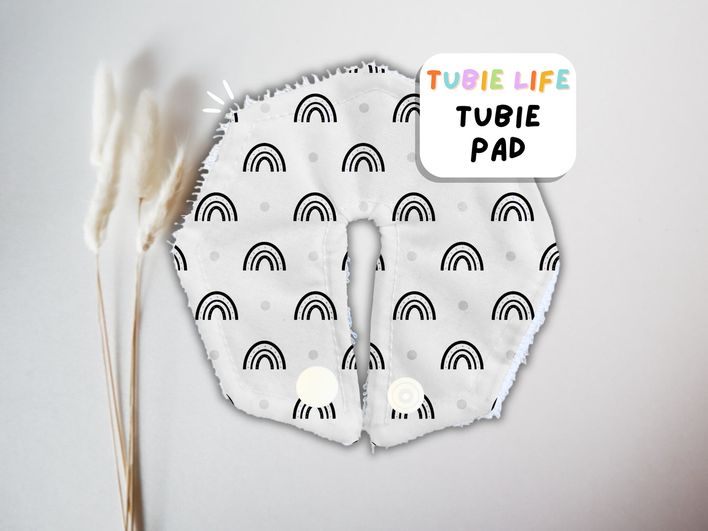 Tubie Pad Tubie Life G Tube Pad black and white rainbow