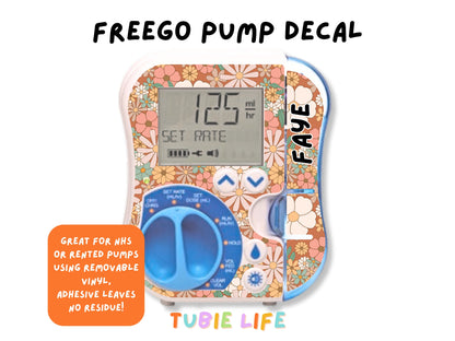 Feeding Pump Sticker Tubie Life for Fresenius Amika, Abbott Freego, Nutrica Infinity and Infinity 3 - boho flowers