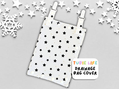 Drainage Bag Cover Tubie Life Catheter cover black and white stars