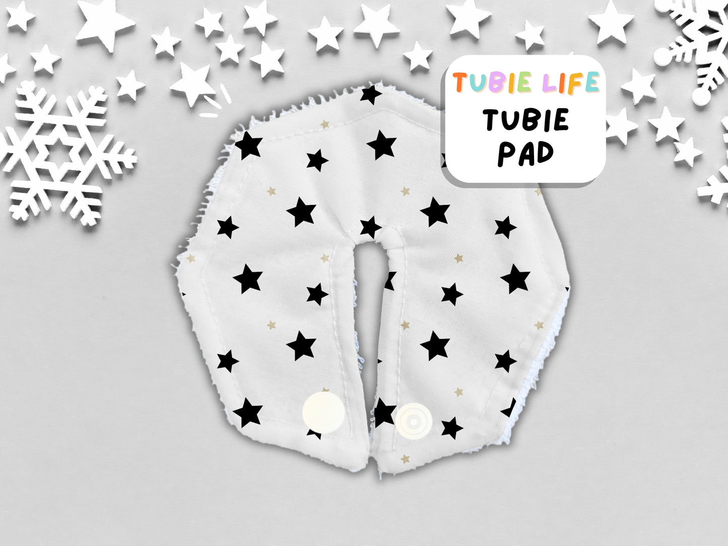 Tubie Pad Tubie Life G Tube Pad black and white stars