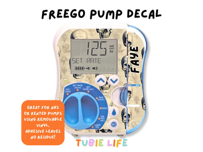 Feeding Pump Sticker Tubie Life for Fresenius Amika, Abbott Freego, Nutrica Infinity and Infinity 3 - Skulls