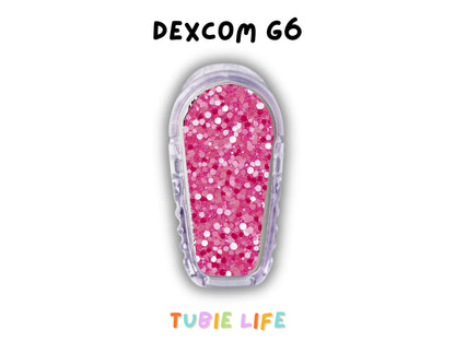 Diabetes Device Decals stickers for Libre 2, Dexcom G6, Medtronic minimed, omnipod, t-slim, Libre 3 pink glitter effect