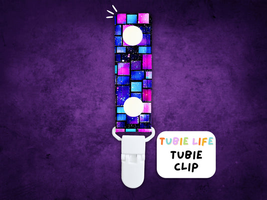 Tubie Clip Tubie Life Line Clip purple squares