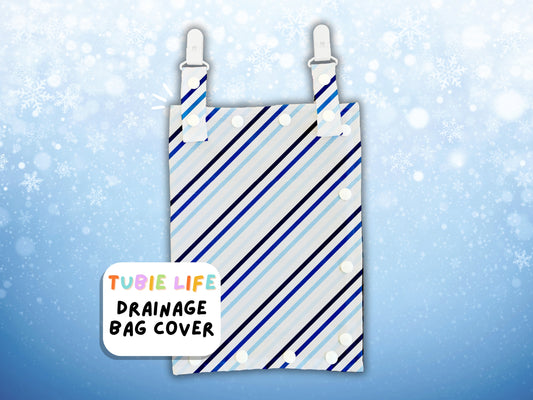 Drainage Bag Cover Tubie Life Catheter cover blue diagonal lines