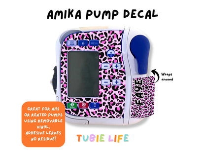 Feeding Pump Sticker Tubie Life for Fresenius Amika, Abbott Freego, Nutrica Infinity and Infinity 3 - pink leopard