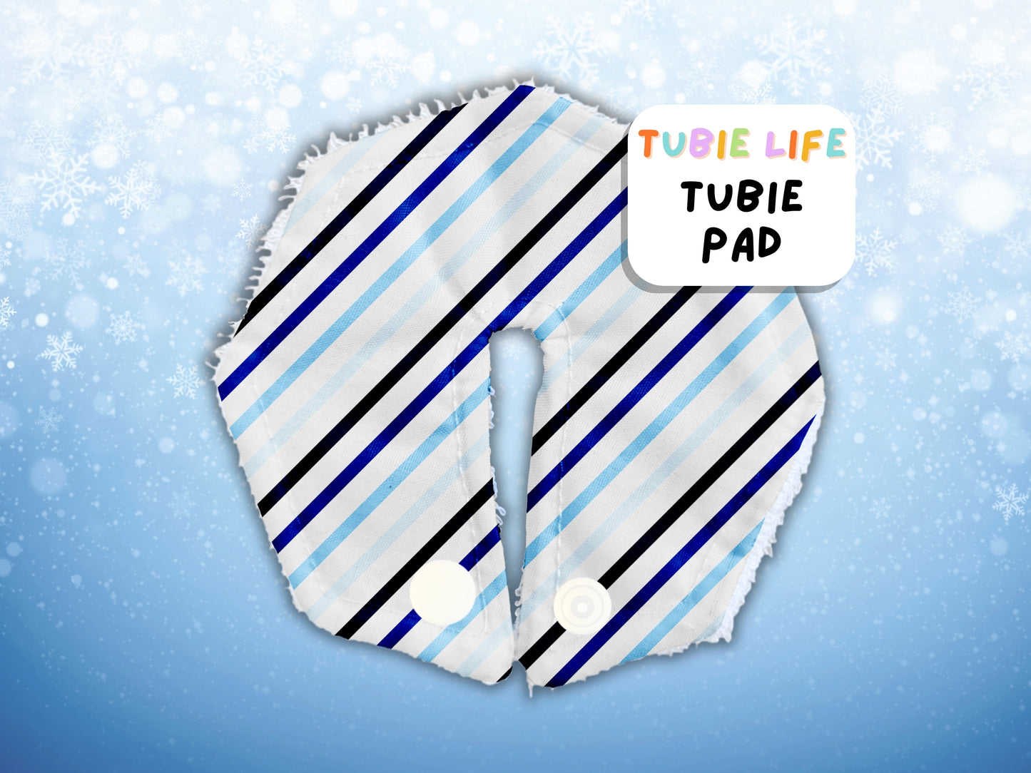 Tubie Pad Tubie Life G Tube Pad blue diagonal lines