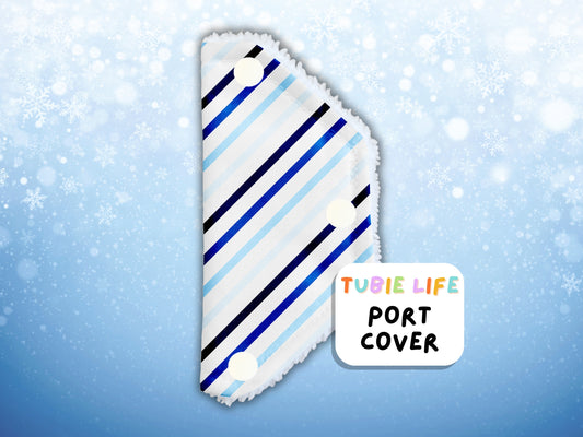 Port Cover Tubie Life Tubie Cover connector cover Blue diagonal lines