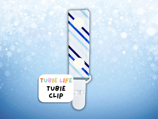 Tubie Clip Tubie Life Line Clip blue diagonal lines