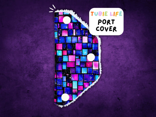 Port Cover Tubie Life Tubie Cover connector cover purple squares