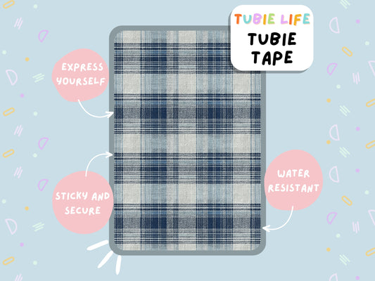 TUBIE TAPE Tubie Life ng tube tape for feeding tubes and other tubing blue plaid