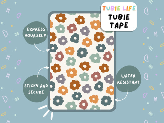 TUBIE TAPE Tubie Life ng tube tape for feeding tubes and other tubing Full Sheet colourful flowers