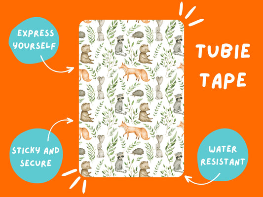 WATERCOLOUR WOODLAND TUBIE tape  full sheet | Tubie Life ng tube tape