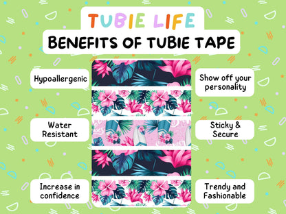 TUBIE TAPE Tubie Life pink gingham ng tube tape for feeding tubes and other tubing Full Sheet