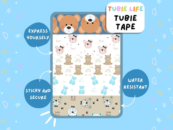 TUBIE TAPE Tubie Life teddy bear ng tube tape for feeding tubes and other tubing