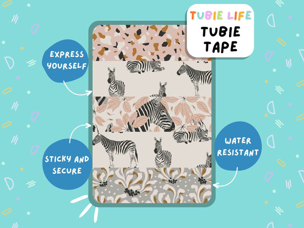 TUBIE TAPE Tubie Life zebra ng tube tape for feeding tubes and other tubing