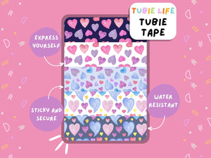 TUBIE TAPE Tubie Life painted hearts ng tube tape for feeding tubes and other tubing