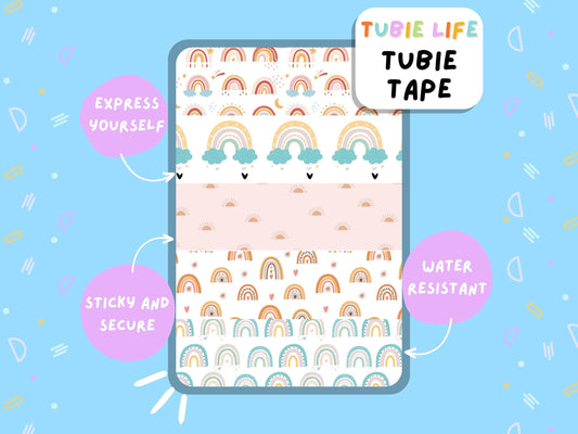 TUBIE TAPE Tubie Life pastel rainbow ng tube tape for feeding tubes and other tubing