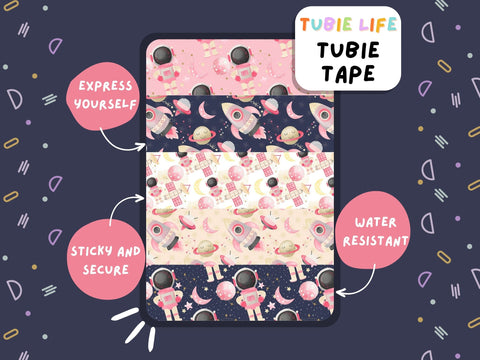 TUBIE TAPE Tubie Life pink astronaut ng tube tape for feeding tubes and other tubing