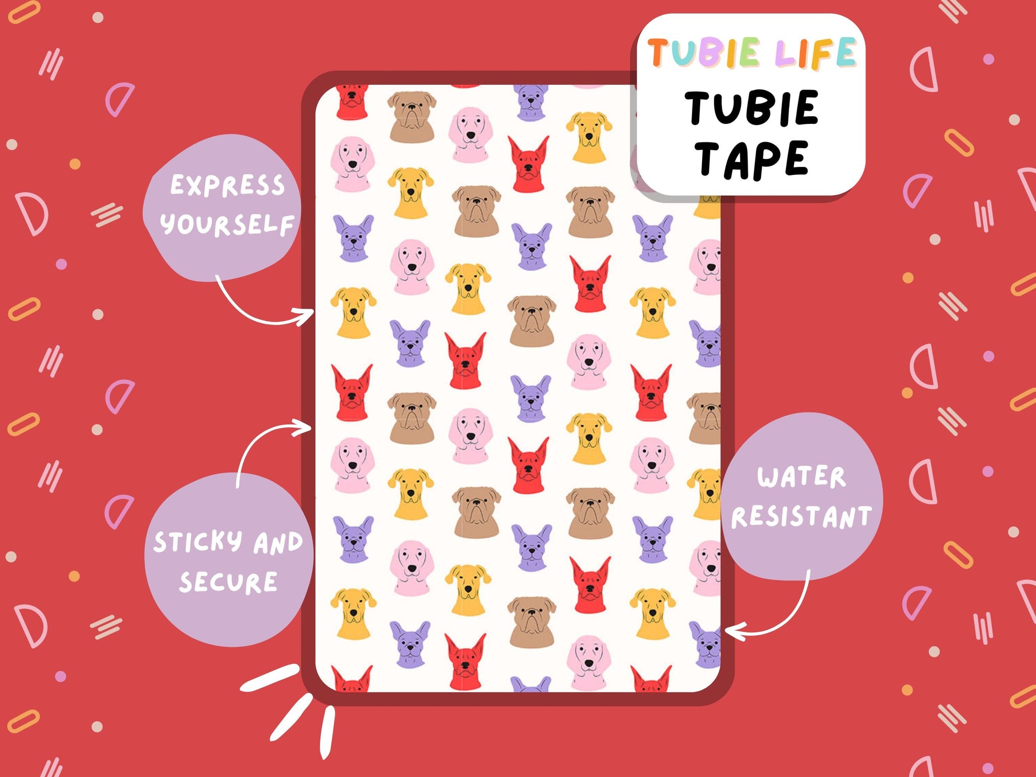 TUBIE TAPE Tubie Life dog ng tube tape for feeding tubes and other tubing Full Sheet