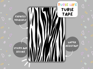 TUBIE TAPE Tubie Life zebra print ng tube tape for feeding tubes and other tubing Full Sheet