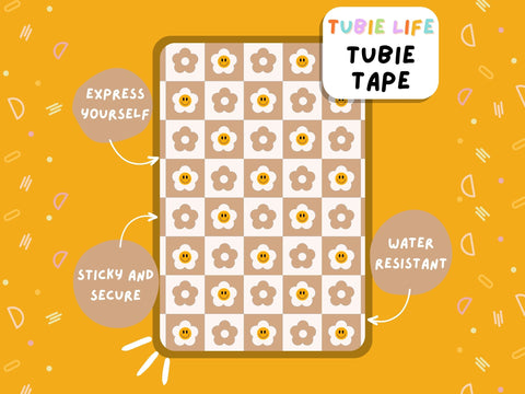 TUBIE TAPE Tubie Life boho daisy ng tube tape for feeding tubes and other tubing Full Sheet