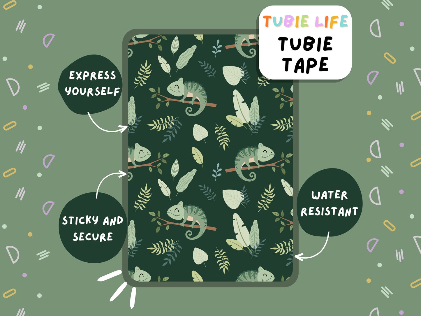 TUBIE TAPE Tubie Life lizard ng tube tape for feeding tubes and other tubing Full Sheet