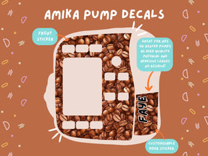 Amika Pump Sticker coffee beans Tubie Life Feeding Pump Decal for Fresenius Amika tube feeding pumps