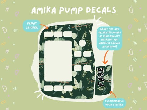 Amika Pump Sticker lizard Tubie Life Feeding Pump Decal for Fresenius Amika tube feeding pumps