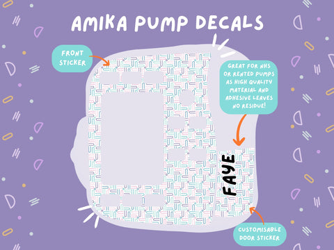 Amika Pump Sticker pastel squiggle Tubie Life Feeding Pump Decal for Fresenius Amika tube feeding pumps