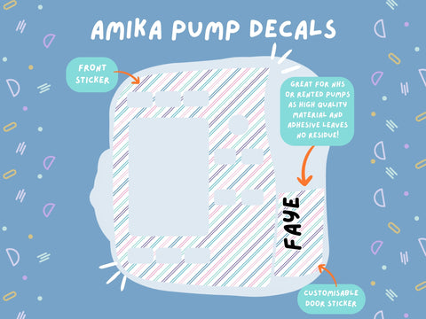 Amika Pump Sticker pastel lines Tubie Life Feeding Pump Decal for Fresenius Amika tube feeding pumps