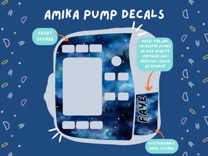Amika Pump Sticker blue galaxy Tubie Life Feeding Pump Decal for Fresenius Amika tube feeding pumps