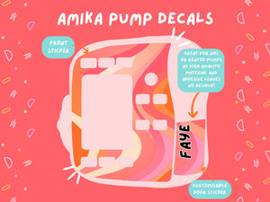 Amika Pump Sticker groovy orange and pink Tubie Life Feeding Pump Decal for Fresenius Amika tube feeding pumps