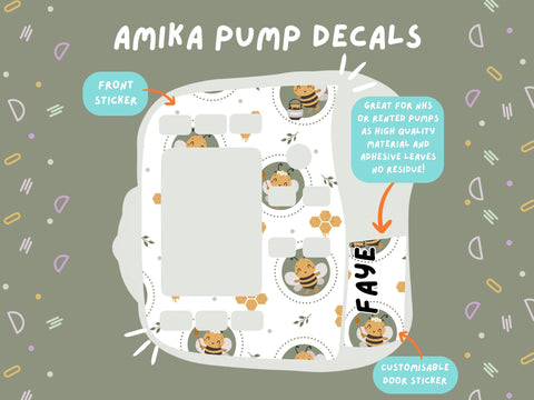 Amika Pump Sticker bee bubble Tubie Life Feeding Pump Decal for Fresenius Amika tube feeding pumps