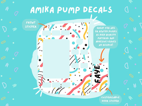 Amika Pump Sticker confetti Tubie Life Feeding Pump Decal for Fresenius Amika tube feeding pumps