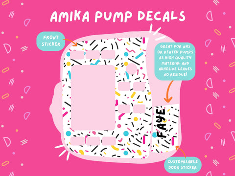 Amika Pump Sticker sprinkle Tubie Life Feeding Pump Decal for Fresenius Amika tube feeding pumps