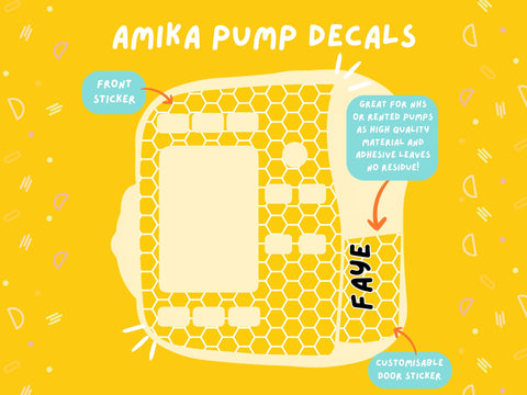 Amika Pump Sticker yellow honeycomb Tubie Life Feeding Pump Decal for Fresenius Amika tube feeding pumps