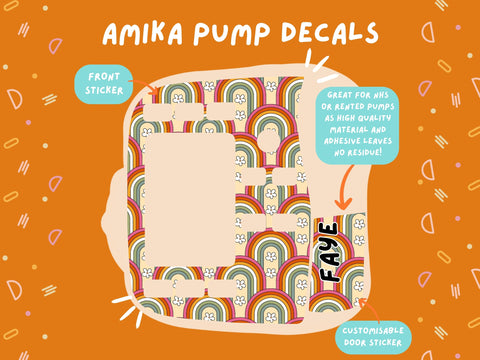 Amika Pump Sticker retro rainbow Tubie Life Feeding Pump Decal for Fresenius Amika tube feeding pumps