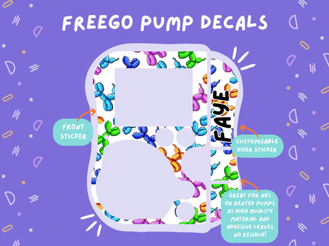 FreeGo Pump Sticker balloon dog Tubie Life Feeding Pump Decal for Abbott FreeGo tube feeding pumps