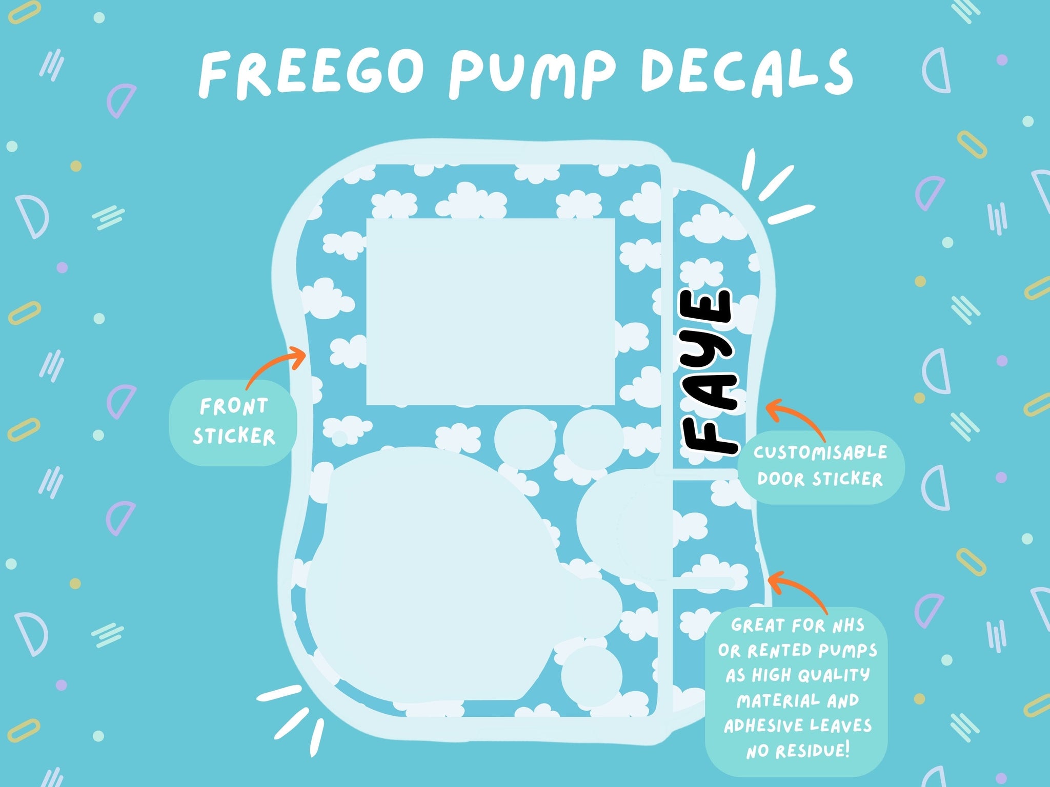 FreeGo Pump Sticker Tubie Life Feeding Pump Decal for Abbott FreeGo tube feeding pumps