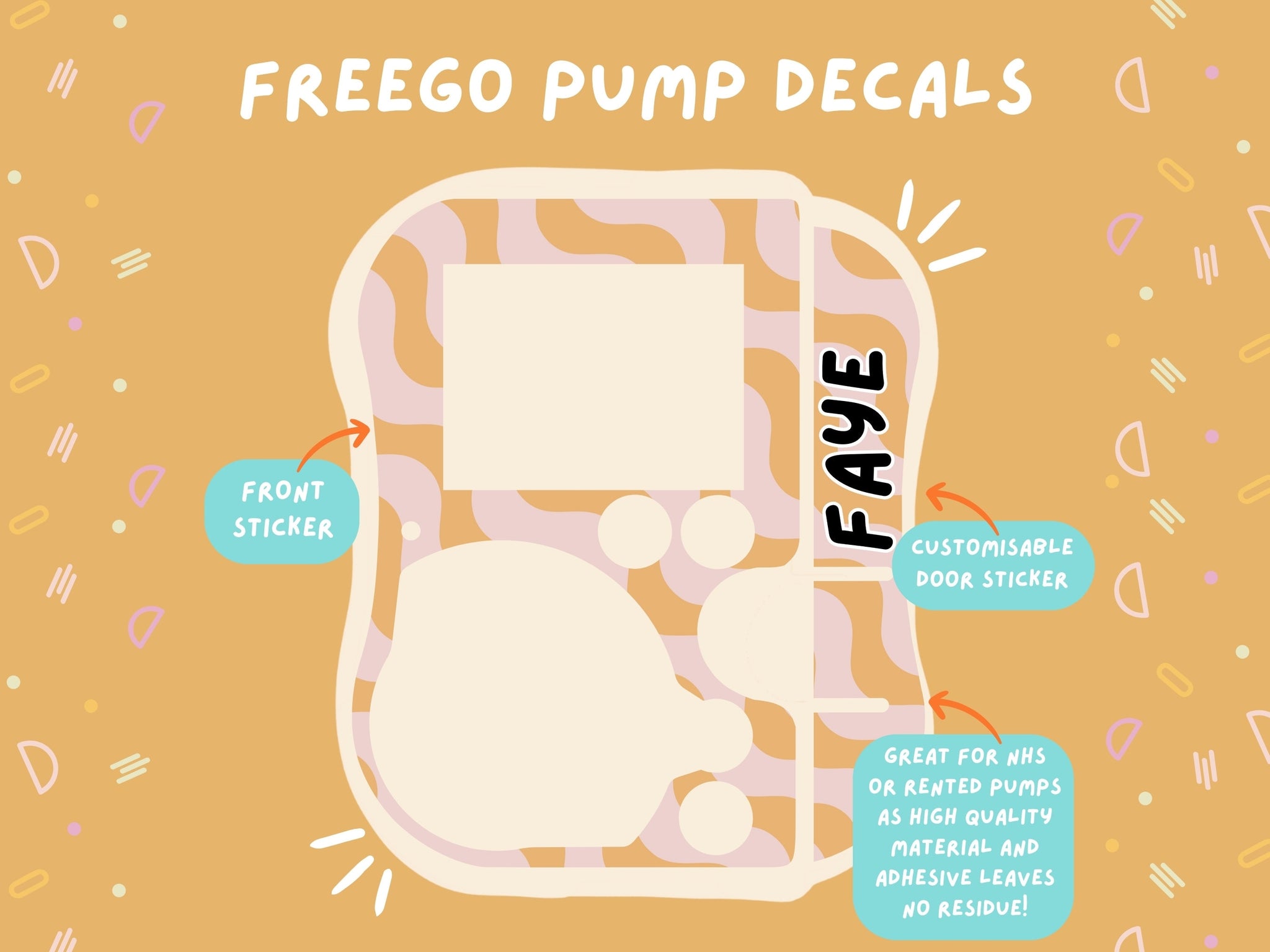 FreeGo Pump Sticker Tubie Life Feeding Pump Decal for Abbott FreeGo tube feeding pumps