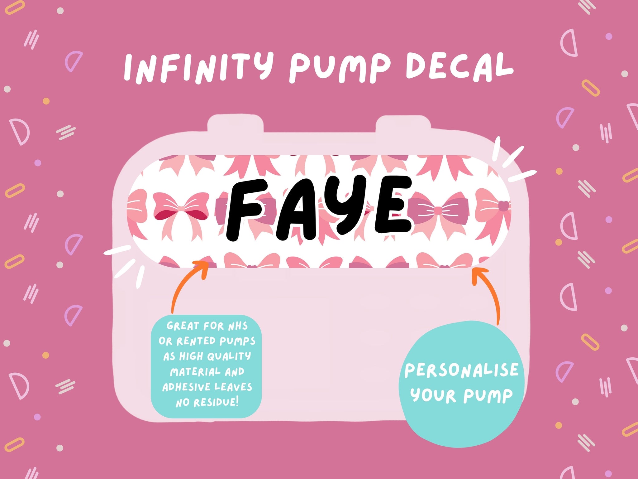 Infinity Pump Sticker Tubie Life Feeding Pump Decal for Nutricia Infinity or Entralite Moog tube feeding pumps