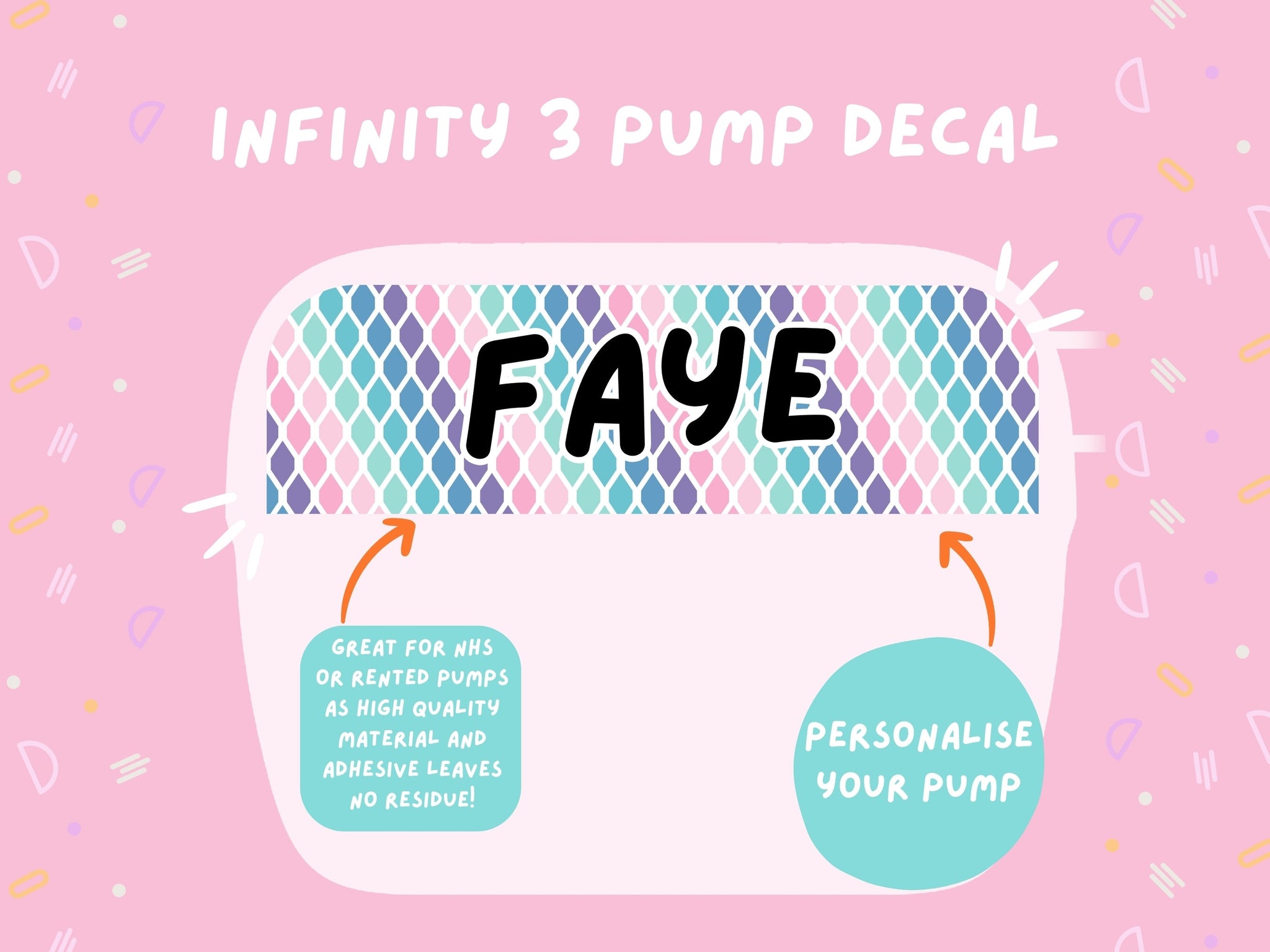 Infinity 3 Pump Sticker Tubie Life Feeding Pump Decal for Nutricia Infinity or Entralite Moog tube feeding pumps