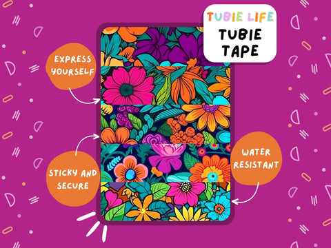 TUBIE TAPE Tubie Life hippie flowers ng tube tape for feeding tubes and other tubing